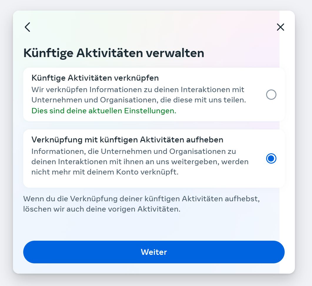 Das mächtigste Werkzeug zum Begrenzen der Reklame auf Facebook (Screenshot)